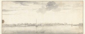 Expansive River View with Ships on Calm Water