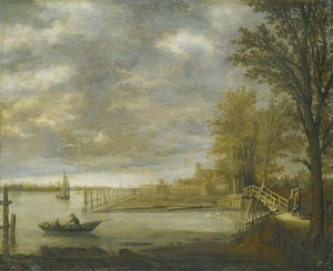 View of Dordrecht from the South, with Lumber Yards in the Foreground