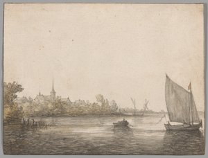 View of IJsselmonde Seen Across the New Maas