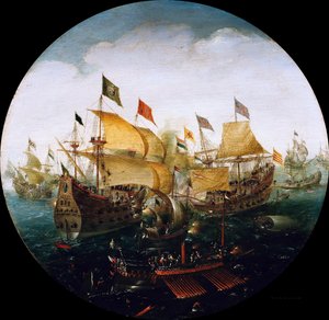 Sea Battle Between the Dutch and Spanish Ships, 1604