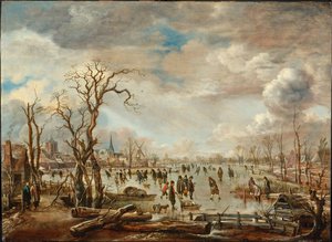 Winter Landscape with Ice Pleasures