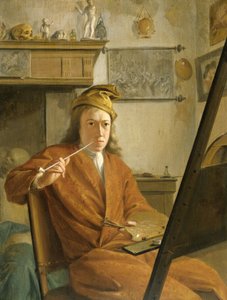 Portrait of a Painter, Perhaps the Artist Himself by Aert Schouman (attributed to)