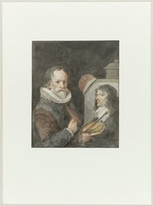 Portrait of Michiel van Mierevelt, While He Paints Jacob Willemsz. Delff by Aert Schouman