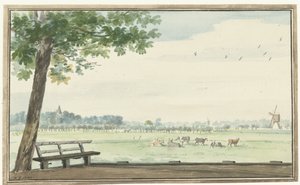 The Hamlet, De Lindt, in the Zwijndrechtse Waard near Meerdervoort by Aert Schouman