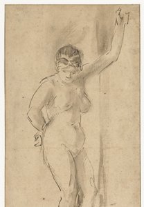 Standing Female Nude with Raised Arm by Aert de Gelder (attributed to)