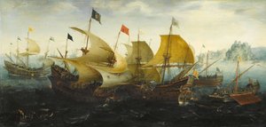 The Battle of Cadiz of 1587 by Aert van Antum