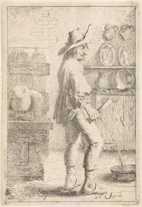 A peeing man by Aert van Waes