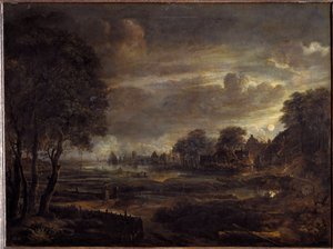 Landscape in the Moonlight by Aert van der Neer