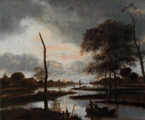 River View: Evening, 17th century by Aert van der Neer