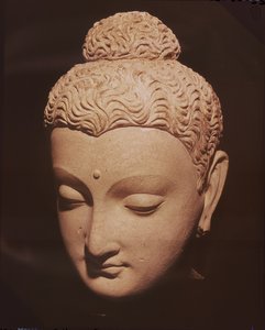 Head of Buddha, Greco-Buddhist style, from Hadda