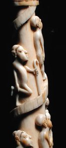 Carved Tusks, Congo (ivory) (detail) by African