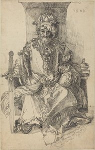 An Oriental Ruler Seated on His Throne by After Albrecht Dürer