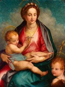 Madonna and Child with St John by Andrea del (after) Sarto