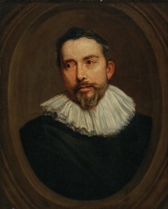 Portrait of a man in a painted oval