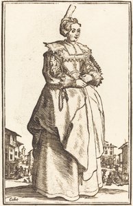 Noble Woman with a Small Hat by After Jacques Callot