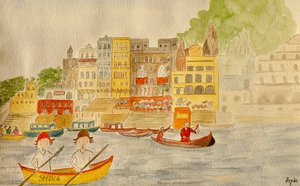 The Voyage, Varanasi by Agnes Girardon