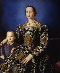 Portrait of Eleanor of Toledo with her son Giovanni, ca 1545 by Agnolo Bronzino