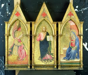 The Archangel Gabriel; Christ the Redeemer; The Virgin Annunciate on Gold Ground Panels