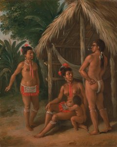 A Leeward Islands Carib Family Outside a Hut, ca. 1780