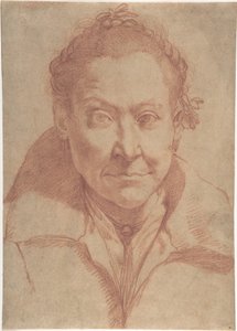 Bust-Length Portrait of a Woman (recto); Bust-Length Study of a Girl (verso) by Agostino Carracci