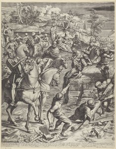 Crucifixion of Christ (left part) by Agostino Carracci