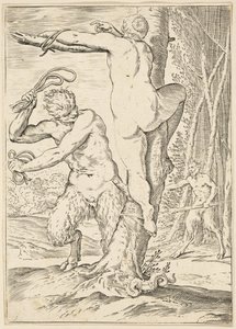 Satyr Whipping a Nymph