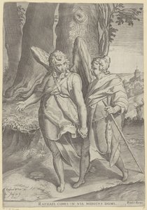 Tobias and the Angel by Agostino Carracci