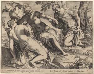 Mercury and the Three Graces by Agostino Carracci after Jacopo Tintoretto
