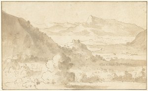 Mountain Landscape with a Lake and a Castle