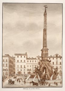 The Piazza Navona Obelisk, 1833
