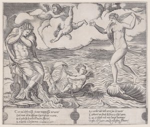 Eros in the Sea by Agostino Veneziano