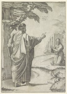Saint Paul and a Franciscan monk by Agostino Veneziano