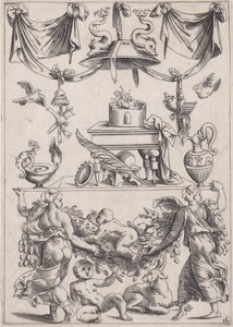 Ornamental Panel by Agostino Veneziano