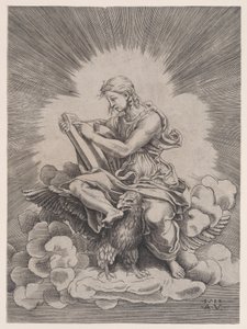 Saint John, dated 1518 by Agostino Veneziano