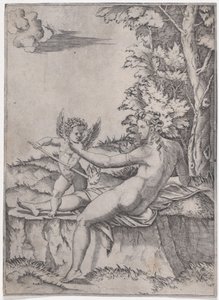 Venus and Eros by Agostino Veneziano