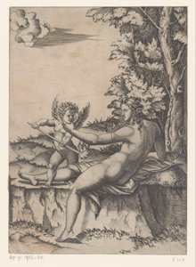 Venus and Cupid by Agostino Veneziano