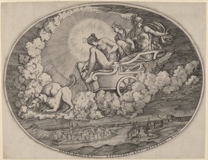 The Chariot of Diana by Agostino dei Musi after Luca Penni