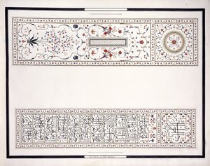 Specimens of the Mosaics, from the Tomb of the Emperor, c. 1815 by Agra School