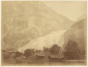 Lower Glacier of Grindelwald and Route of the Boenisseg on the Mettenberg