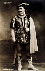 The singer Enrico Caruso in the opera Il Trovatore by Giuseppe Verdi