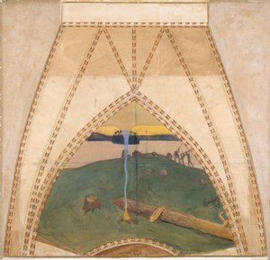 Heathendom and Christendom, Sketch for the Cupola Frescoes of the Finnish Pavilion at the 1900 Paris World