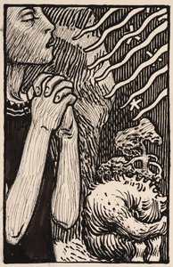 Sketch for Praying Maiden by Akseli Gallen-Kallela