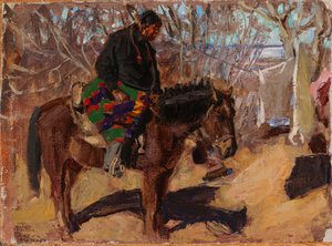 Native American on Horseback by Akseli Valdemar Gallen-Kallela