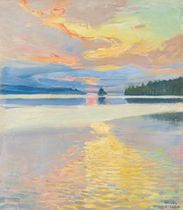 Sunset over the Lake Ruovesi, c. 1915 by Akseli Valdemar Gallen Kallela