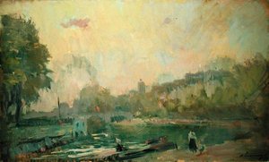 Along the Seine by Albert Charles Lebourg