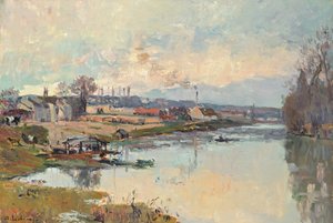 La Seine at Port Marly by Albert Charles Lebourg