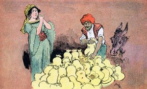 Ali Baba Shows the Gold Bags to His Wife