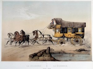 La diligence. Lithography by Albert Adam by Albert Adam