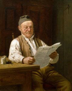 Bernese Farmer Reading His Newspaper
