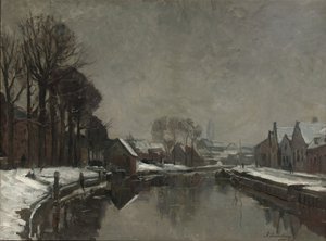 A Belgian Town in Winter by Albert Baertsoen